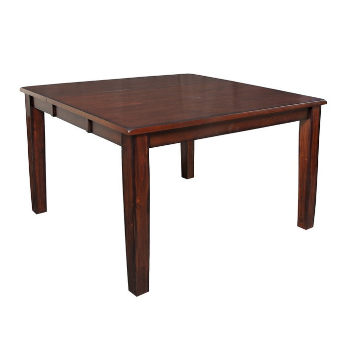 Wooden Pub Table with Butterfly Extendable Leaf and Sloped Edges, Brown
