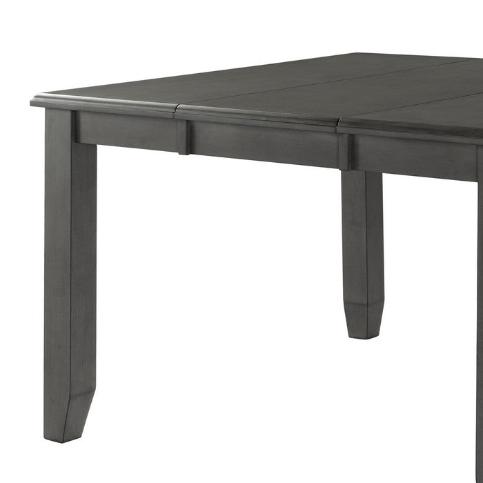 Wooden Pub Table with Butterfly Extendable Leaf and Sloped Edges, Brown