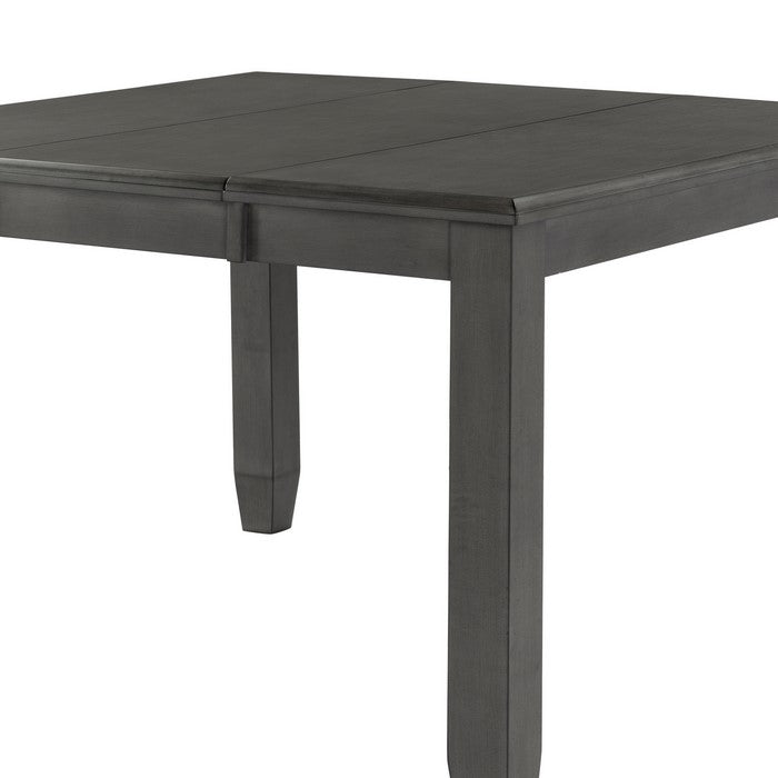 Wooden Pub Table with Butterfly Extendable Leaf and Sloped Edges, Brown