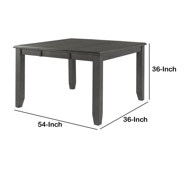 Wooden Pub Table with Butterfly Extendable Leaf and Sloped Edges, Brown
