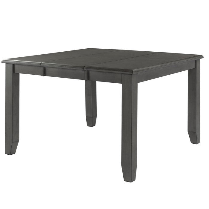 Wooden Pub Table with Butterfly Extendable Leaf and Sloped Edges, Brown