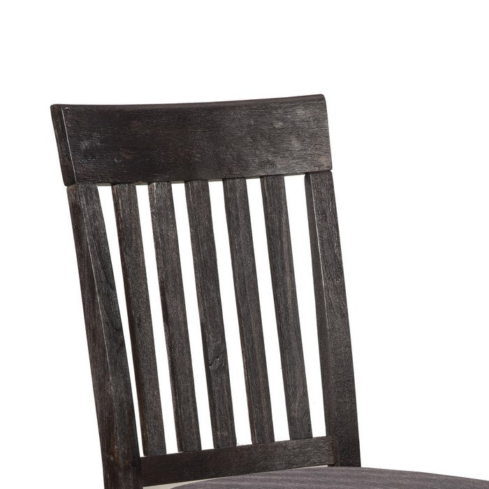 Fabric Upholstered Dining Chair with Slatted Back Chair, Set of 2, Gray