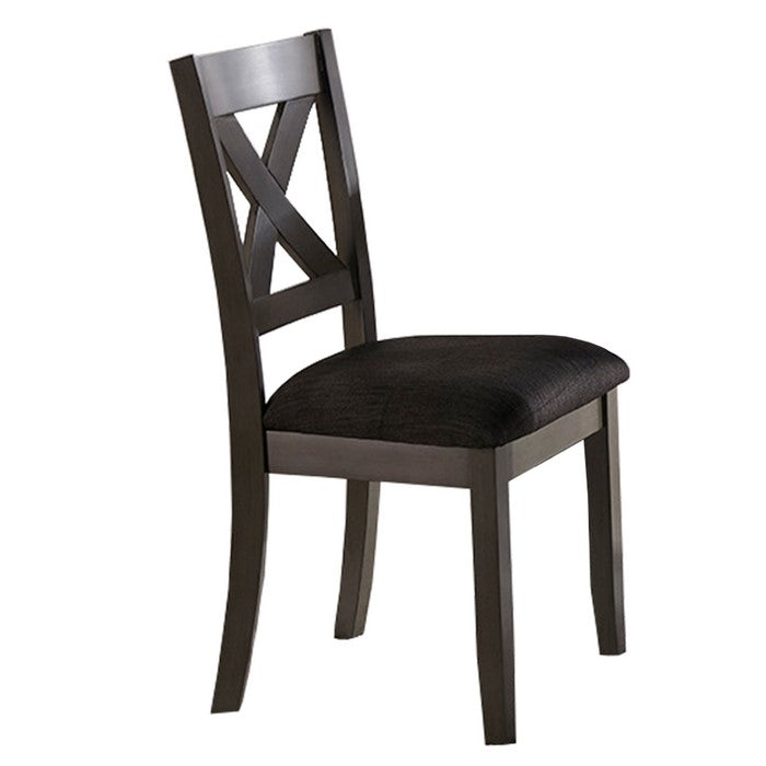 6 Piece Wooden Dining Set with Fabric Padded Seating, Brown