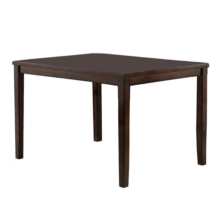 6 Piece Wooden Dining Set with Leatherette Seating, Espresso Brown