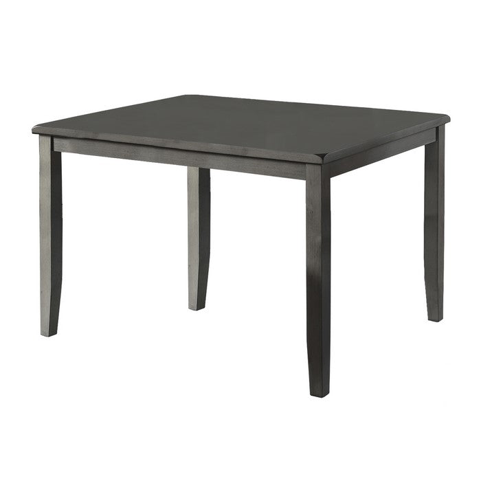 5 Piece Wooden Dining Set with Fabric Padded Seat, Washed Gray