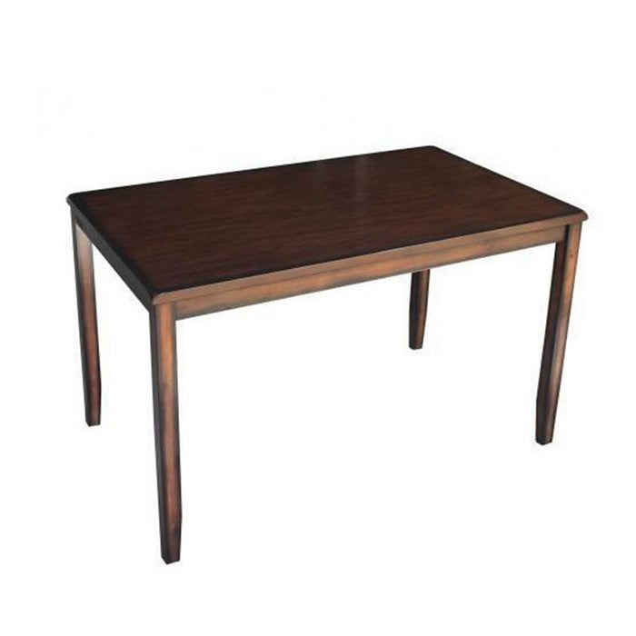 Wooden Pub Set with 6 Leatherette Chair and 1 Table, Brown