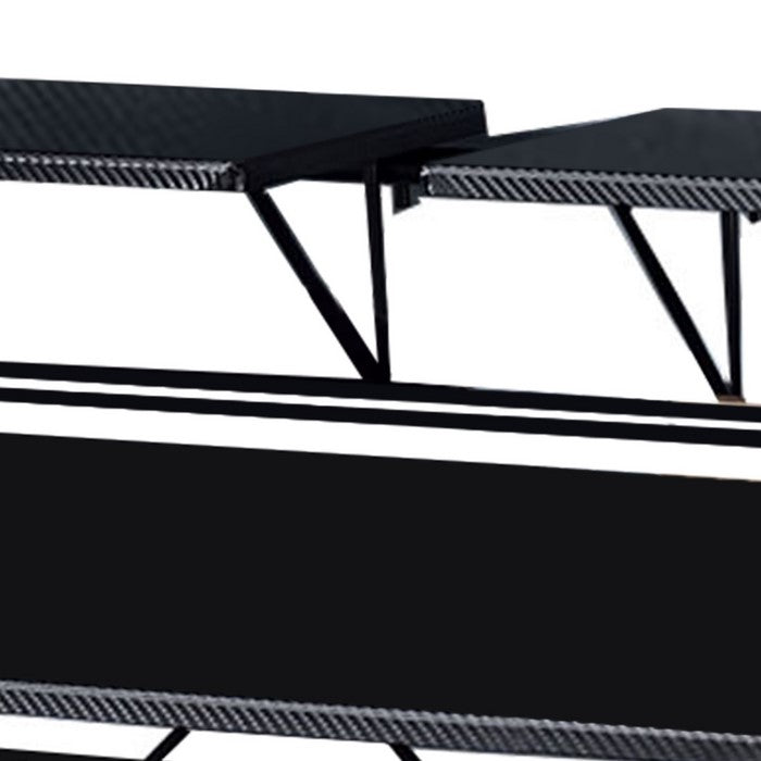 Tubular Metal Frame Computer Desk with 2 Shelves and Cup Holder, Black