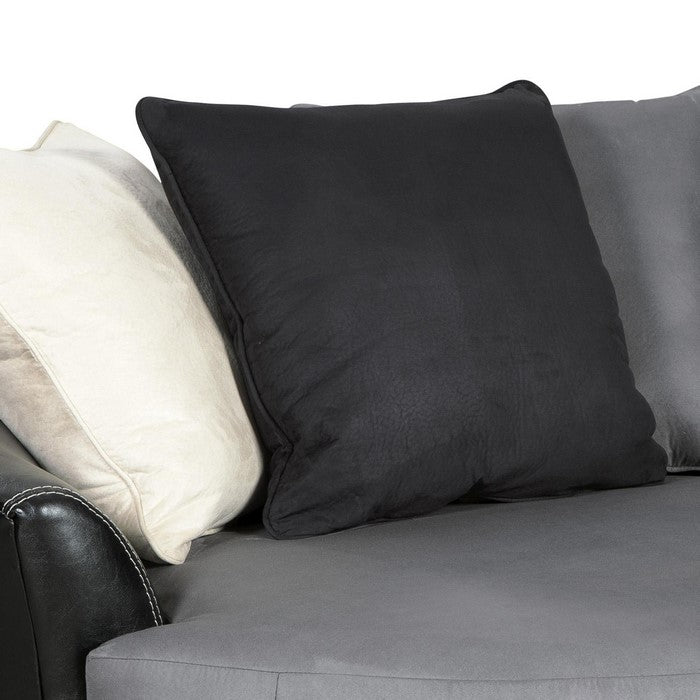 Dual Tone Faux Leather Upholstered Swivel Accent Chair, Black and Gray