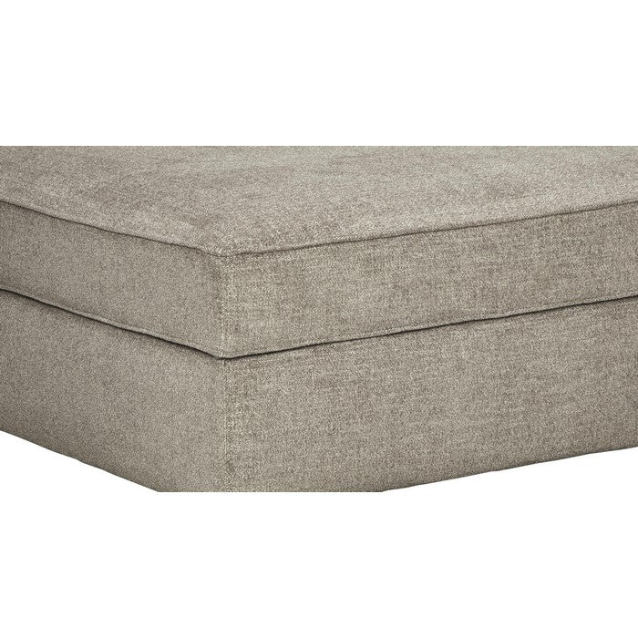 Wooden Ottoman with Hidden Storage and Tapered Block Legs, Gray