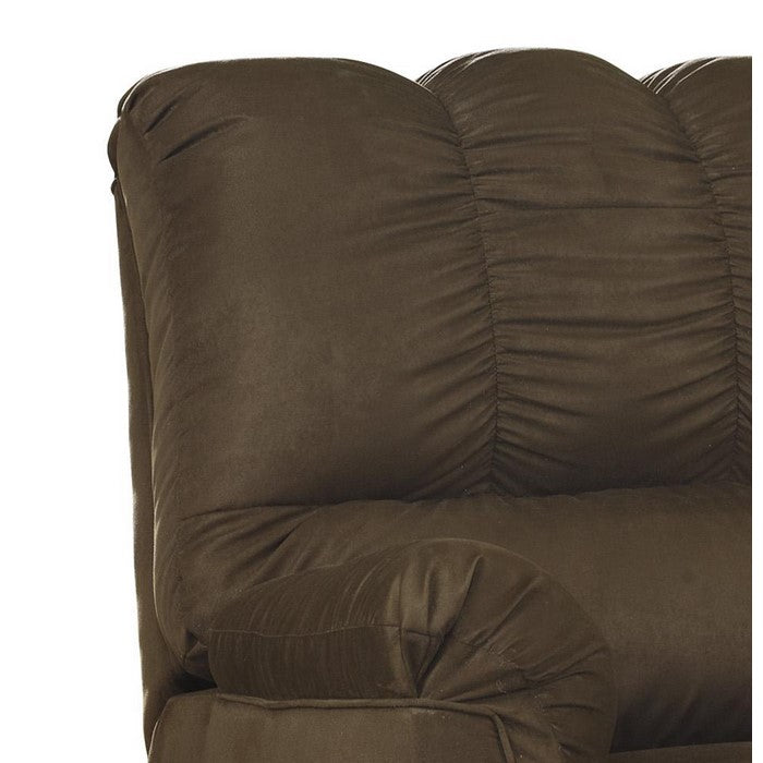 Fabric Upholstered Rocker Recliner with Tufted Backrest, Brown