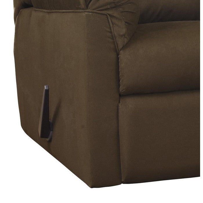 Fabric Upholstered Rocker Recliner with Tufted Backrest, Brown
