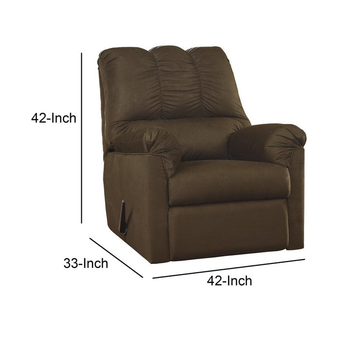 Fabric Upholstered Rocker Recliner with Tufted Backrest, Brown