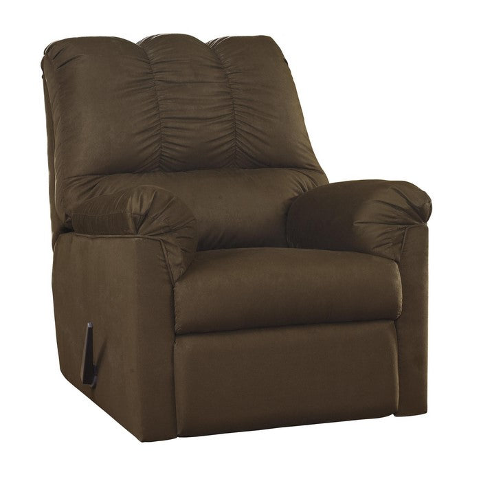 Fabric Upholstered Rocker Recliner with Tufted Backrest, Brown