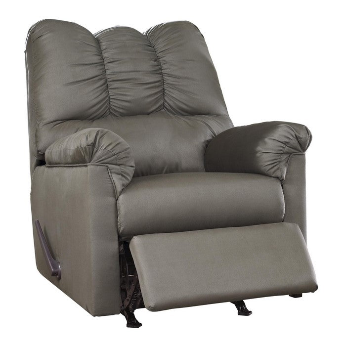 Fabric Upholstered Rocker Recliner with Tufted Backrest, Gray