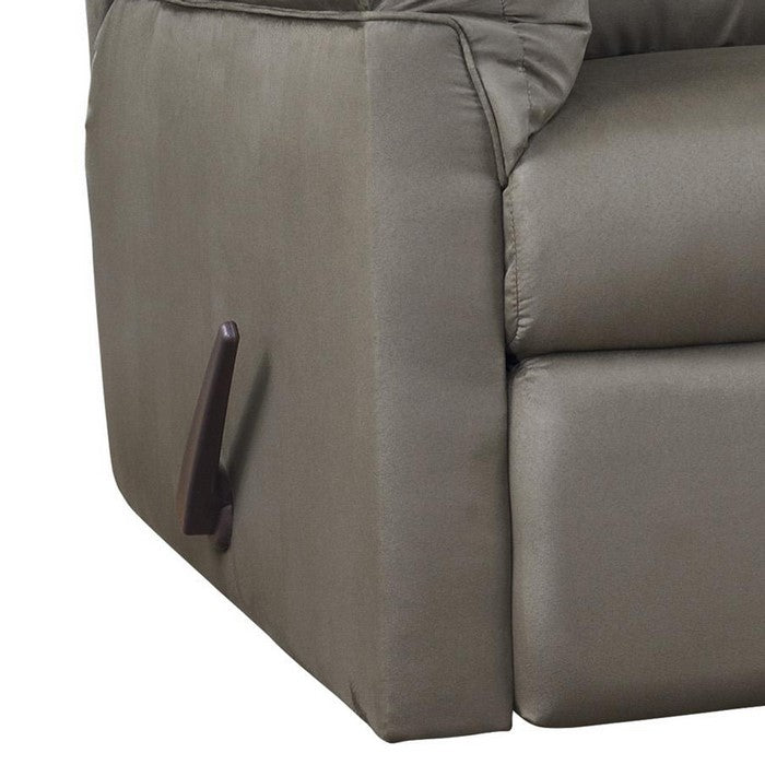 Fabric Upholstered Rocker Recliner with Tufted Backrest, Gray