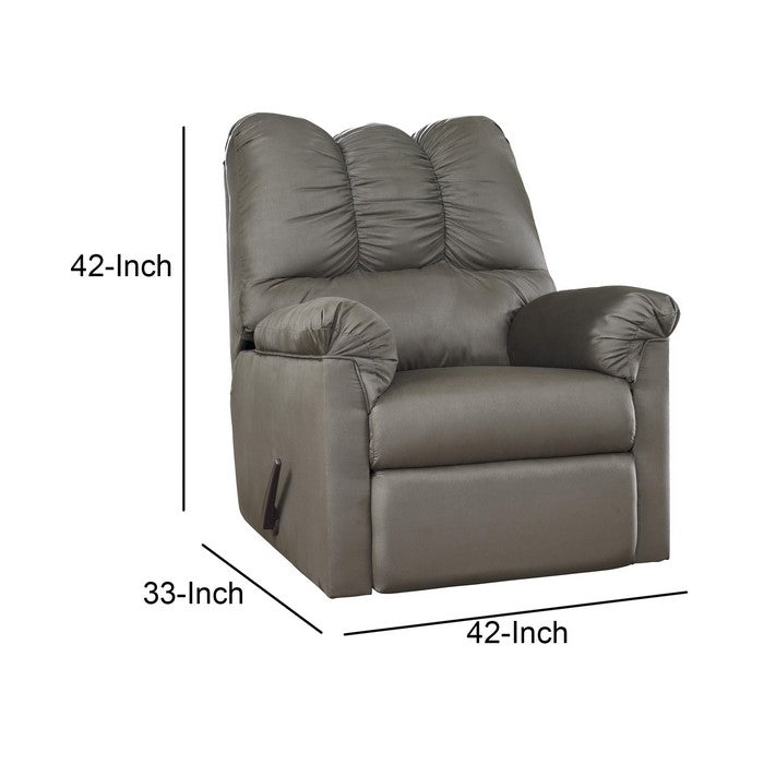 Fabric Upholstered Rocker Recliner with Tufted Backrest, Gray