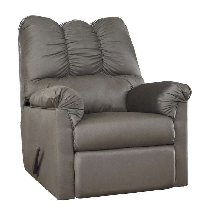 Fabric Upholstered Rocker Recliner with Tufted Backrest, Gray