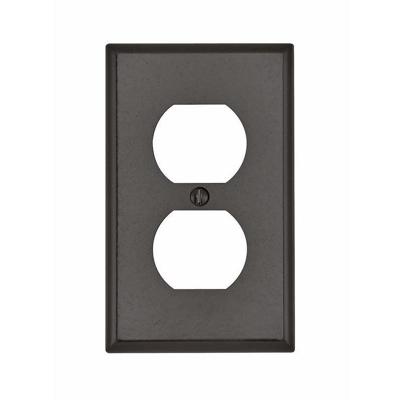 Leviton 85003 1-Gang Duplex Device Receptacle Wallplate, Standard Size, Thermoset, Device Mount, Brown