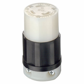 Leviton 2613 30 Amp, 125 Volt, NEMA L5-30R, 2P, 3W, Locking Connector, Industrial Grade, Grounding - Black-White