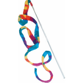 CAT DANCER Cat Toy Cat Charmer Safe Wand Teaser Colorful Fabric Ribbon Safe Flexible Exercise Toy 1 Pack