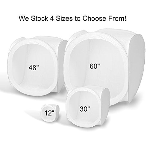 Square Perfect 2095 48-Inch Light Tent Photo Cube Softbox with 4 Colored Backgrounds for Product Photography