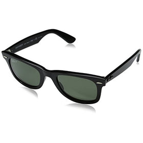 Ray-Ban RB2140 Original Wayfarer Sunglasses, Black frame/Crystal Green Polarized