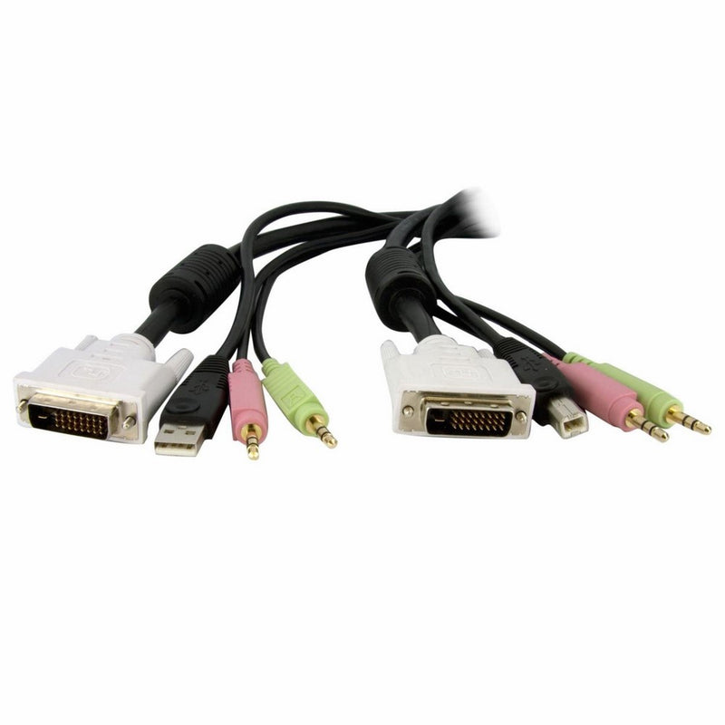 StarTech.com DVID4N1USB6 6 Feet 4-in-1 USB Dual Link DVI-D KVM Switch Cable with Audio and Microphone