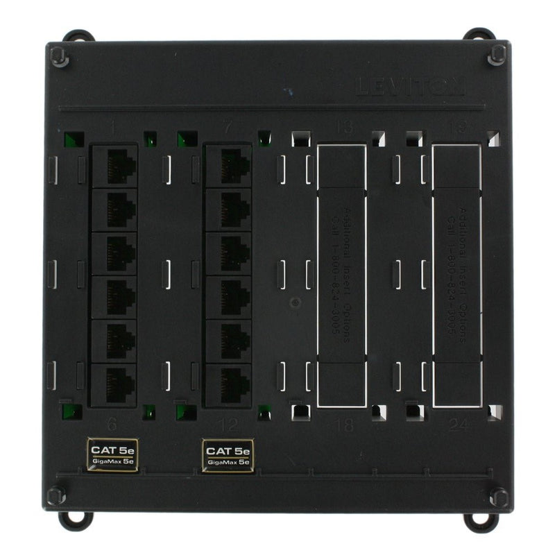 Leviton 476TM-512 Twist and Mount Patch Panel, 12 CAT 5e Ports