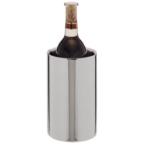 Carlisle 609143 Stainless Steel 18-8 Double Wall Wine Cooler with Satin Finish and Mirror Finish Rim, 4-3/4" Diameter x 7-1/2" Depth