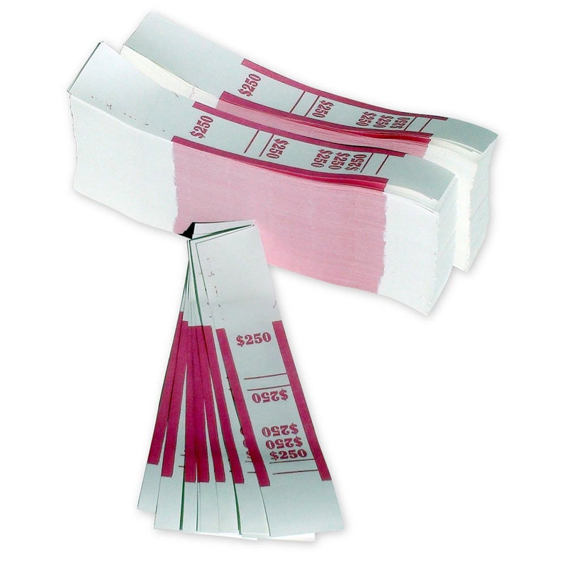 The Coin-Tainer Co. $250 Currency Band, Pink, 1000 count (400250)