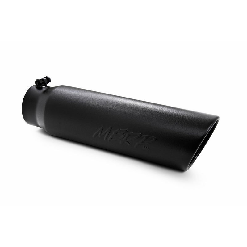 MBRP T5124BLK Black Finish 4" Inlet 18" Length 5" Outer Diameter Angled Rolled End Exhaust Tip