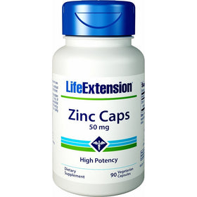 Life Extension Zinc Caps 50 Mg (High Potency) 90 Vegetarian Capsules