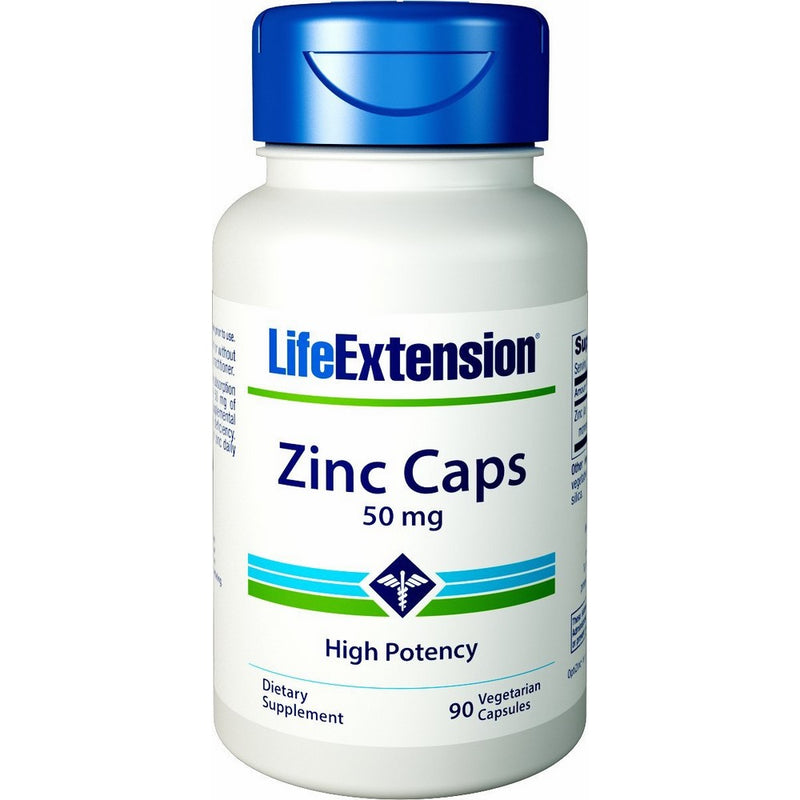 Life Extension Zinc Caps 50 Mg (High Potency) 90 Vegetarian Capsules