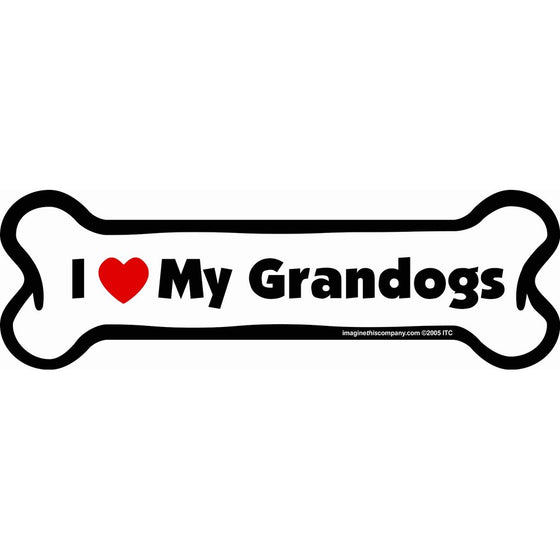 Car Magnet-Bone-I Love My Grandogs- 2" x 7"