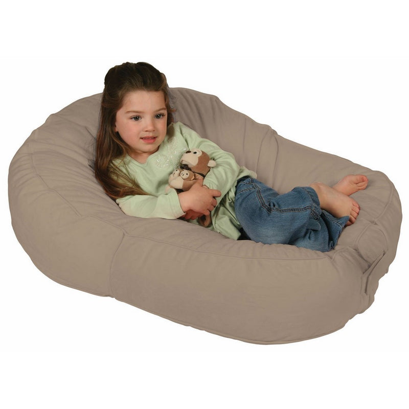 Leachco Pillay Plush Sling-Style Lounger, Latte