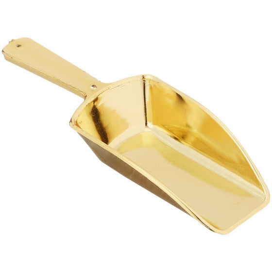 Candy Scoop Set - Package of 12 Shiny Gold Plastic Scoops for Wedding and Party Candy Buffets