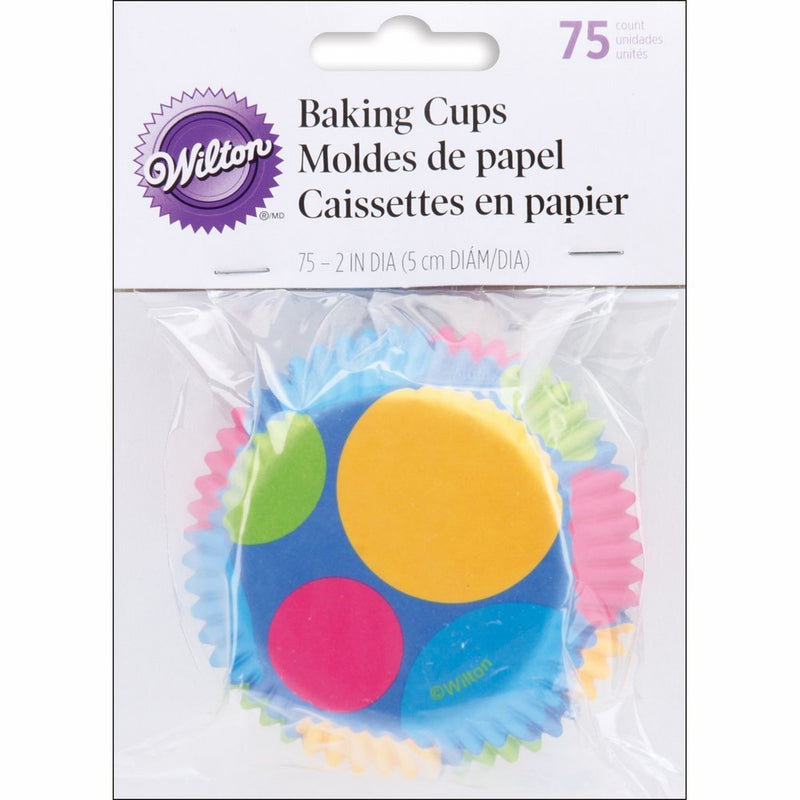 Wilton Retro Dots Standard Baking Cups, 75 Count