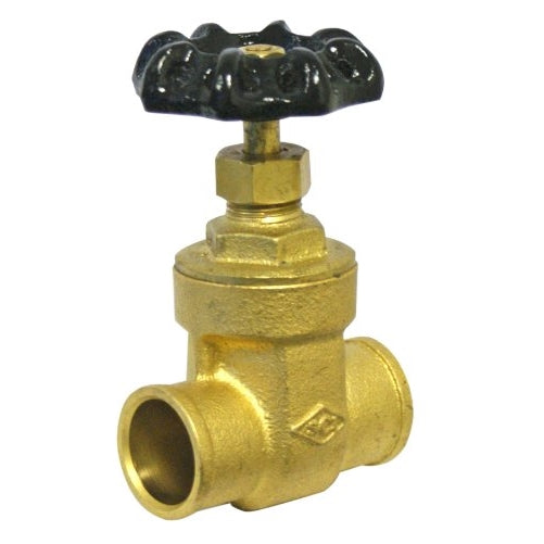 Smith-Cooper International 8502L Series Brass Gate Valve, Potable Water Service, Non-Rising Stem, Inline, 1/2" Solder End