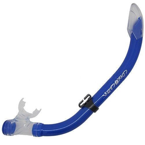 Scuba Choice Comocean Youth Kids Purged Snorkeling Snorkel with Clear Splash Guard, Blue