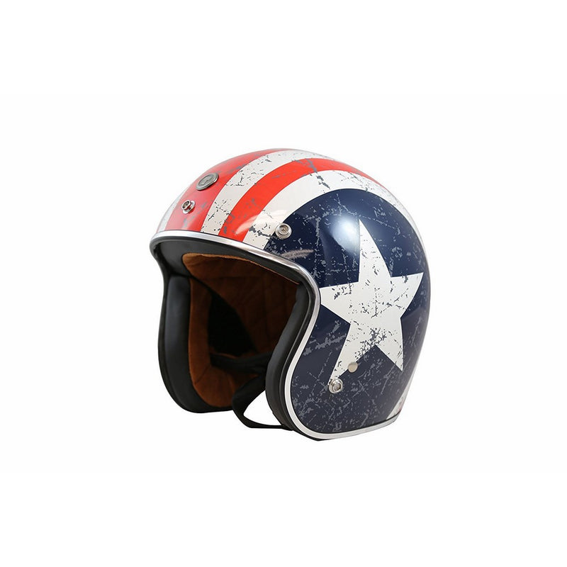 TORC T50 Route 66 3/4 Helmet with 'Rebel Star' Graphic (White, X-Large)