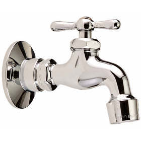 Homewerks 3210-161-CH-B-Z Single Handle Wall-Mount Faucet with Aerator and Flange, Chrome