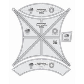 Creative Grids Double Wedding Ring 17.25" - Set of Four Quilting Ruler Templates CGRDWR