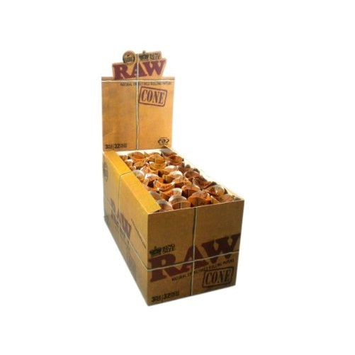 RAW Natural Unrefined King Size Cones - 1 Container of 3 Cones