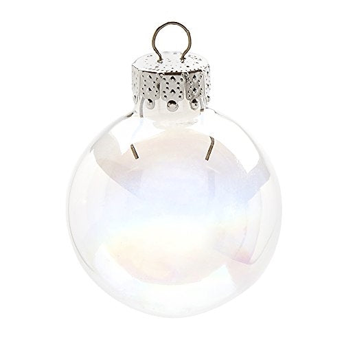 Darice 2610-60 20-Piece Glass Ball Shaped Ornament, Iridescent Glass, 35mm