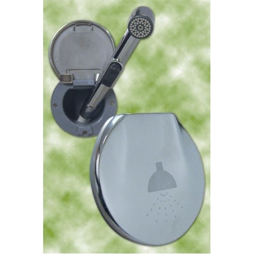 Polished 316 cast stainless steel transom shower