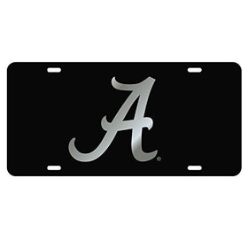 The University of Alabama Silver on Black "A" Laser Cut Inlaid Mirror Tag
