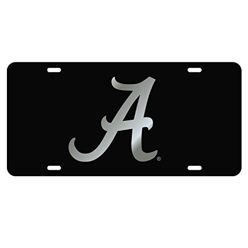 The University of Alabama Silver on Black "A" Laser Cut Inlaid Mirror Tag