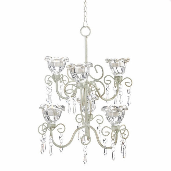 Ivory Double-Tier Candle Chandelier