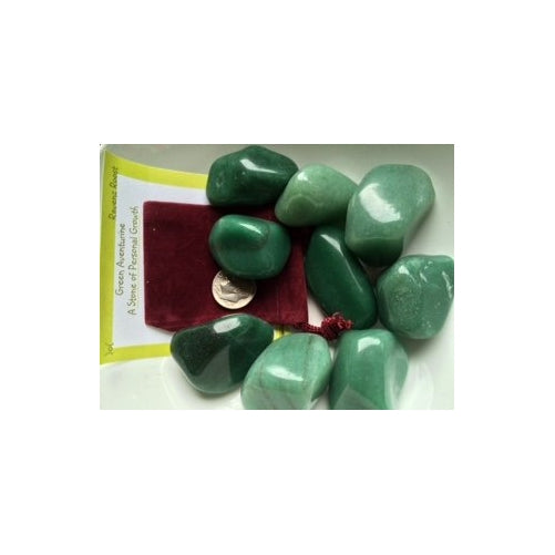 Single Stones: Green Aventurine Heart Chakra Love 1 Large Healing Stone Ravenz Roost Stone with Pouch and Info Card