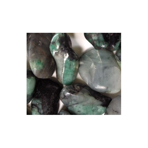 Single Stones: Tumbled Stone Emerald Beryl Healer's Stone Ravenz Roost Stone with Pouch